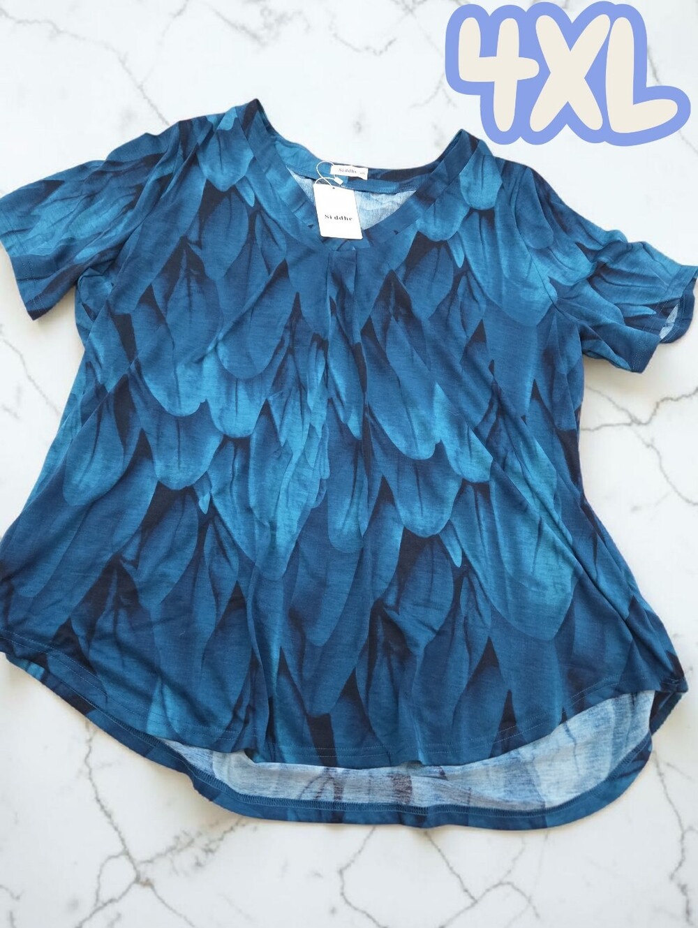 New v-neck top shirt women plus 4XL